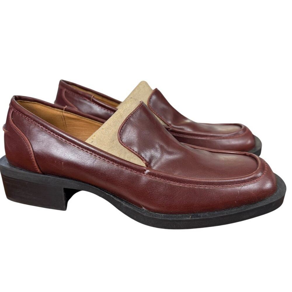 Coconuts by Matisse Professor Brown Block Heel Loafers Slip On Preppy Shoes sz 9